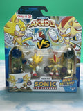 2024 AKEDO vs SONIC THE HEDGEHOG Pack Super Sonic & Shadow Figure 2 Pack READ!!!