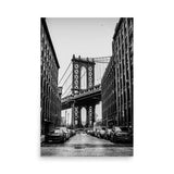 Brooklyn Bound – Edgy Black & White Brooklyn Bridge Poster