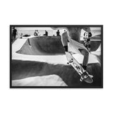 California Dreamin': A Skater's Paradise – Black & White Framed Poster