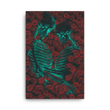 Eternal Embrace – Skeletons in Love Canvas Print