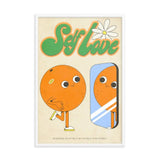 Self Love Retro Fruit Framed Retro Poster