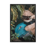 Tropical Serenity – Abstract Lady Art in a Beautiful Tropical Pool Framed Poster